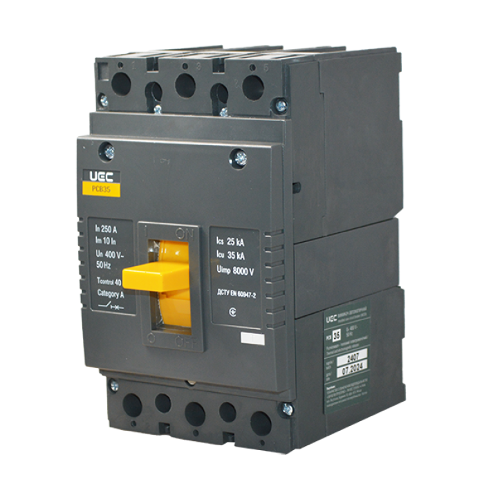 Автоматичний вимикач PCB35 3P 250A 35кА UEC