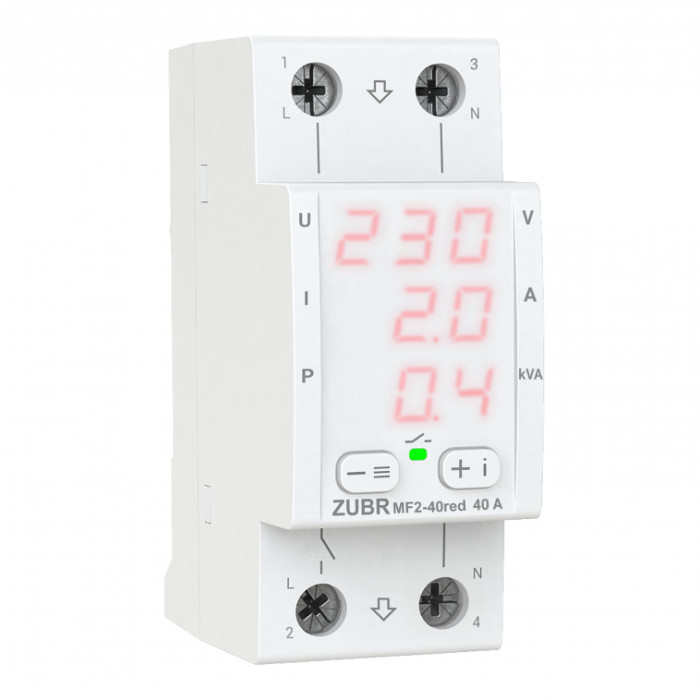 Мультифункціональне реле напругиZUBR MF2-40 red