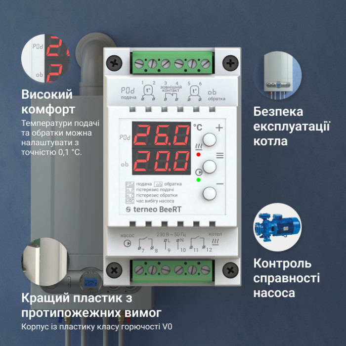 Терморегулятор terneo BeeRT для электрических котлов