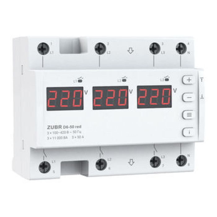 Реле напруги ZUBR D6-50 red Реле напруги ZUBR D6-50 red