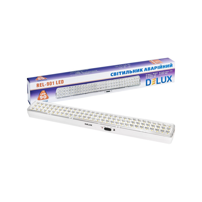Аварийный светильник с аккумулятором DELUX REL-901 6W 90LED