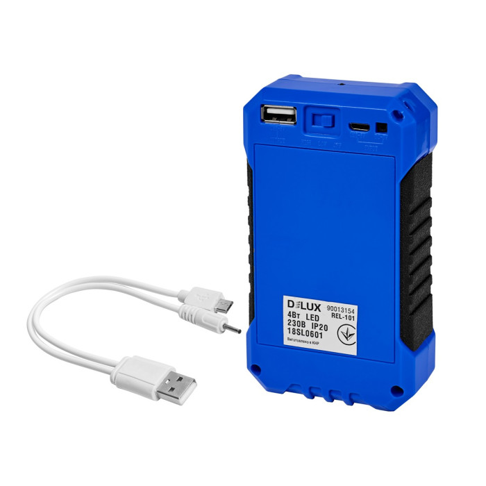 Аварийный светильник с аккумулятором DELUX REL-101 USB 4W 220lm 6500K 36LED