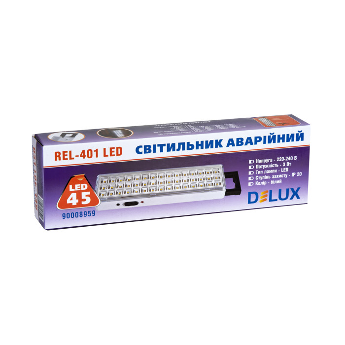 Аварийный светильник с аккумулятором DELUX REL-401 3W 45LED