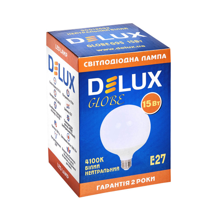 Лампа светодиодная DELUX Globe G95 15w 4100K Е27
