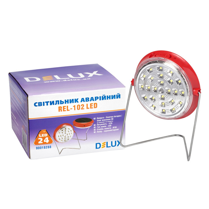 Аварийный светильник с аккумулятором DELUX REL-102 4W 350lm 6500K 24LED