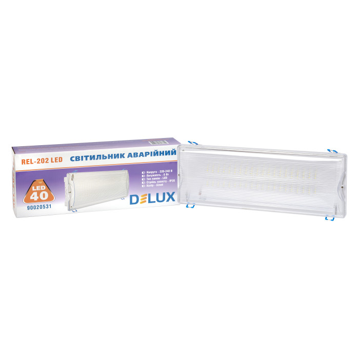 Аварийный светильник с аккумулятором DELUX REL-202 8W 700lm 6500K 40LED