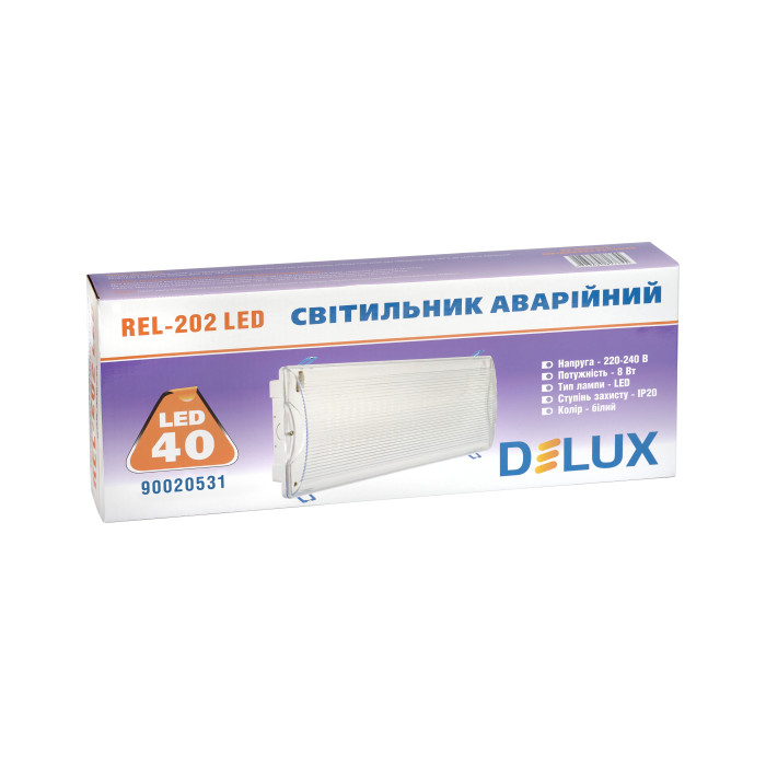 Аварийный светильник с аккумулятором DELUX REL-202 8W 700lm 6500K 40LED