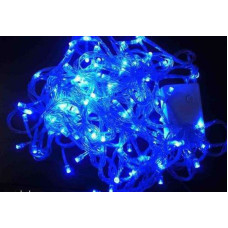 Гирлянда 300 LED, прозрачный шнур, синий свет