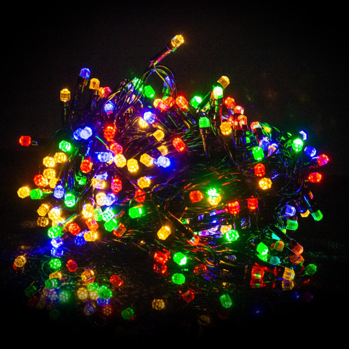 Гирлянда кристалл 200 LED черный шнур мульти (RV-21)