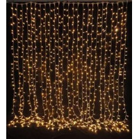 Гірлянда штора водоспад, прозорий. шнур, 280 LED LED, 3 * 2 м, золото, з перехідником RV-50
