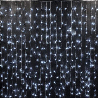 Гірлянда штора водоспад,прозорий шнур,280 LED LED,3*2 м,біла,з перехідником RV-51