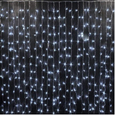Гірлянда штора-водоспад, проз. шнур, 3*2 м, 280 LED, біла, з перехідником RV-51