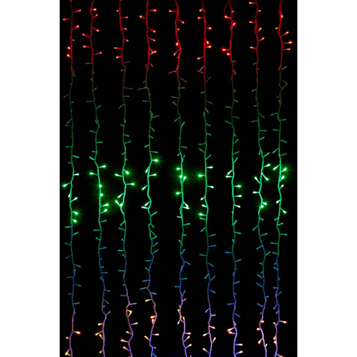 Гірлянда штора-водоспад, проз. шнур, 3*3 м, 320 LED, мультик, з перехідником RV-41 3*3 M