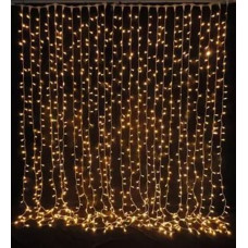 Гірлянда штора-водоспад, проз. шнур, 3*3 м, 320 LED, золото, з перехідником RV-42 3*3 З