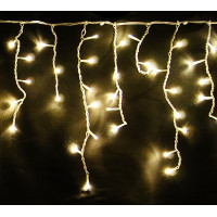 Гірлянда вулична БАХРОМА на білому дроті, 5 м 120 Led з перехідником, золото ZABI-14