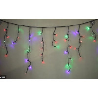 Гірлянда Вулична на чорному дроті, 5 м 120 Led з перехідником, мульти ZABI-21