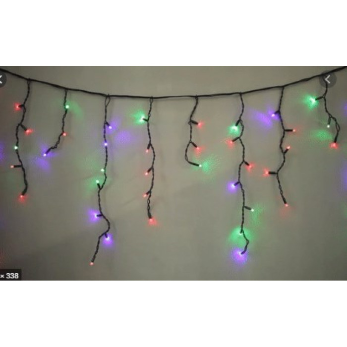 Гирлянда Уличная на черной проволоке, 5 м 120 Led с переходником, мульти ZABI-21