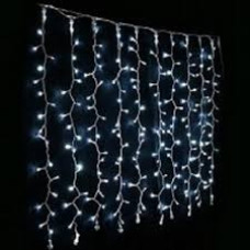Гірлянда ШТОРА,прозорий. шнур, 3*1.5 м, 240 LED, біла, з перехідником 3*1,5 W