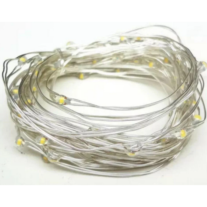 Гірлянда "Роса" на батарейках USB, 10 м, 100LED біла RV-106 White