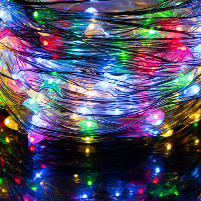 Гірлянда промені роси/Кінський хвіст 3 м, 300 Led, біла на батарейці + USB RV-102-3 W USB