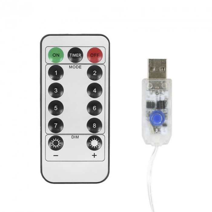 Гірлянда волосінь штора (Промені роси) 3*2 м, USB і пультом, мульти ZABI-12 M (М-34)