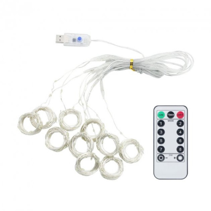 Гірлянда волосінь штора (Промені роси) 2*2 м,USB синя M-36