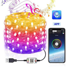 Гирлянда Smart роса RGB, з пультом управління, 10 м, 100 Led, USB, Bluetooth, управління з телефону RV-300