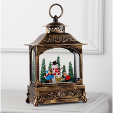 Вінтажний нічник новорічний з Led підсвічуванням «Сніговик і діти» з USB