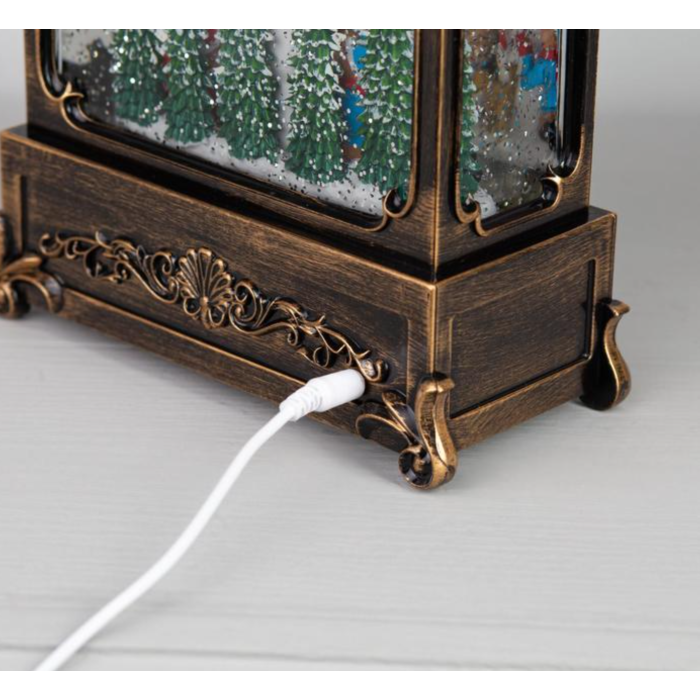 Вінтажний нічник новорічний з Led підсвічуванням «Сніговик і діти» з USB