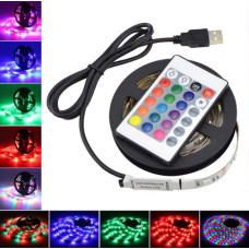Стрічка RGB з пультом і перехідником на блістері USB , 5 м м 3528 (RV-23)