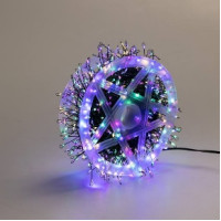 Гирлянда роса мишура 10 м 300 Led +USB с пультом (зеленая леска) мульти цвет (rv-332)