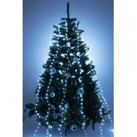 Гірлянда роса (хвіст) 2 м 200 Led з USB + пульт (ЗЕЛЕНИЙ ПРОВІД) холодне світло