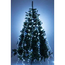 Гирлянда роса (хвост) 2 м 200 Led с USB + пульт (ЗЕЛЕНЫЙ ПРОВОД) холодный свет