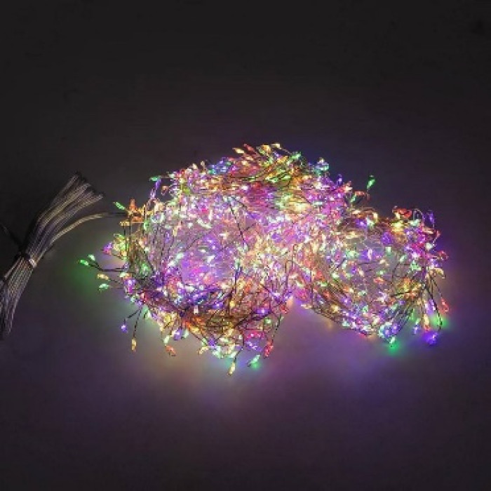 Гирлянда штора, роса-мишура 3*0.60 м, 10 линий, 200 Led + USB + пульт, мульти свет.