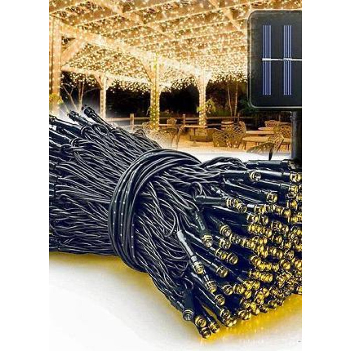 Гирлянда уличная, нить, 10 м, 100 LED, теплый свет (rv-366g)