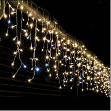 Гірлянда БАХРОМА вулична з мерехтінням 100 Led, 5 м*0.6, чорний дріт(369)