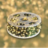 Гирлянда роса 100 м 1000 Led+USB с пультом (зеленая леска) теплый цвет (rv-328g)