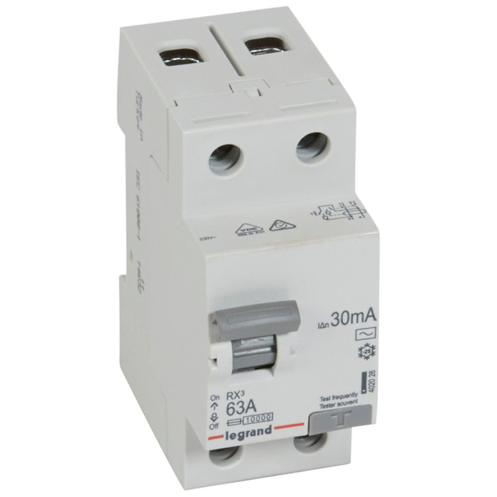 Диференційне реле Legrand RX3 402026 2P 63A 30мА тип AC