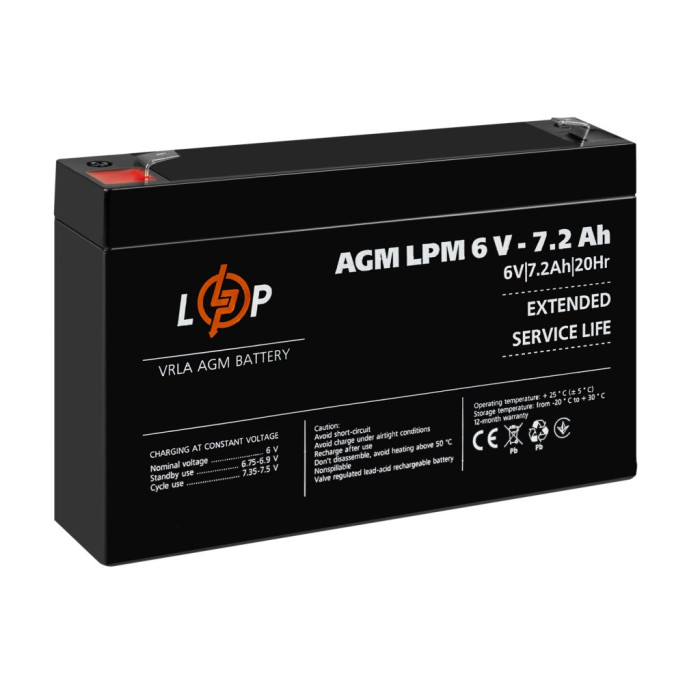 Аккумулятор AGM LPM 6V - 7.2 Ah