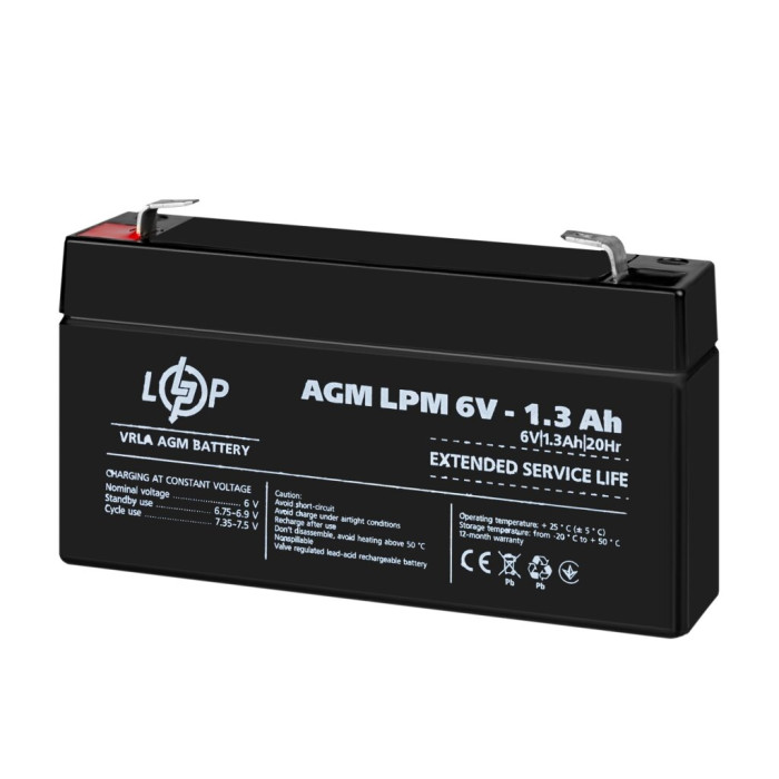 Аккумулятор AGM LPM 6V - 1.3 Ah