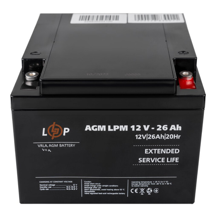 Аккумулятор AGM LPM 12V - 26 Ah под болт М5