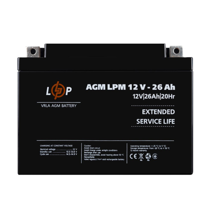 Аккумулятор AGM LPM 12V - 26 Ah Аккумулятор AGM LPM 12V - 26 Ah