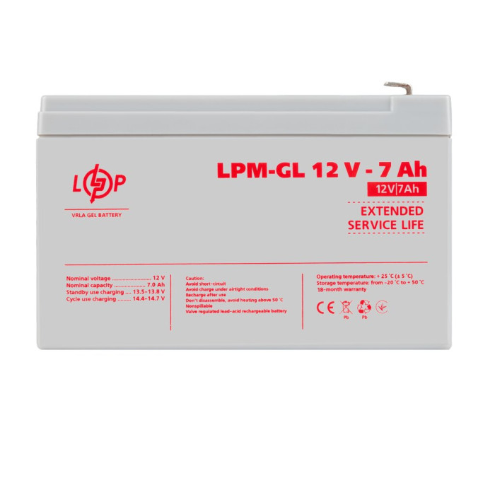 Аккумулятор гелевый LPM-GL 12V - 7 Ah Аккумулятор гелевый LPM-GL 12V - 7 Ah