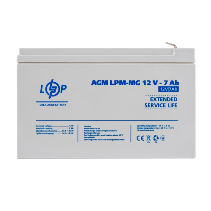 Аккумулятор мультигелевый LPM-MG 12V - 7 Ah Аккумулятор мультигелевый LPM-MG 12V - 7 Ah