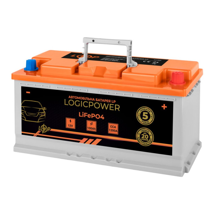 Автомобильный аккумулятор литиевый LP LiFePO4 12V - 100 Ah (+ справа) BMS 1200А