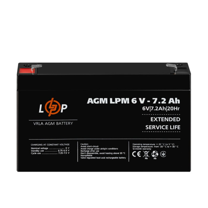Аккумулятор AGM LPM 6V - 7.2 Ah
