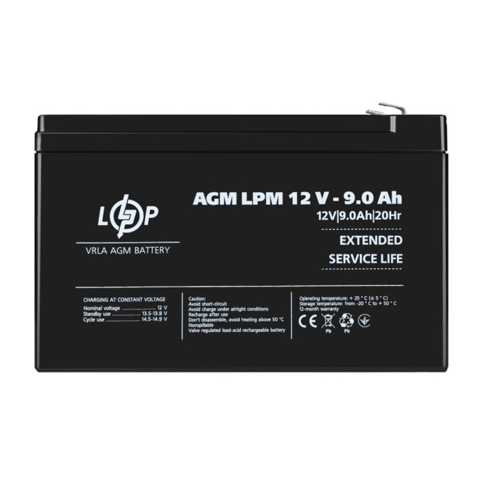 Акумулятор AGM LPM 12V - 9 Ah Акумулятор AGM LPM 12V - 9 Ah