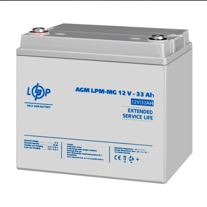 Аккумулятор мультигелевый LPM-MG 12V - 33 Ah