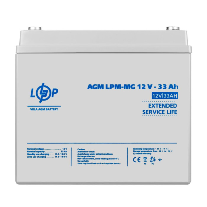 Аккумулятор мультигелевый LPM-MG 12V - 33 Ah Аккумулятор мультигелевый LPM-MG 12V - 33 Ah