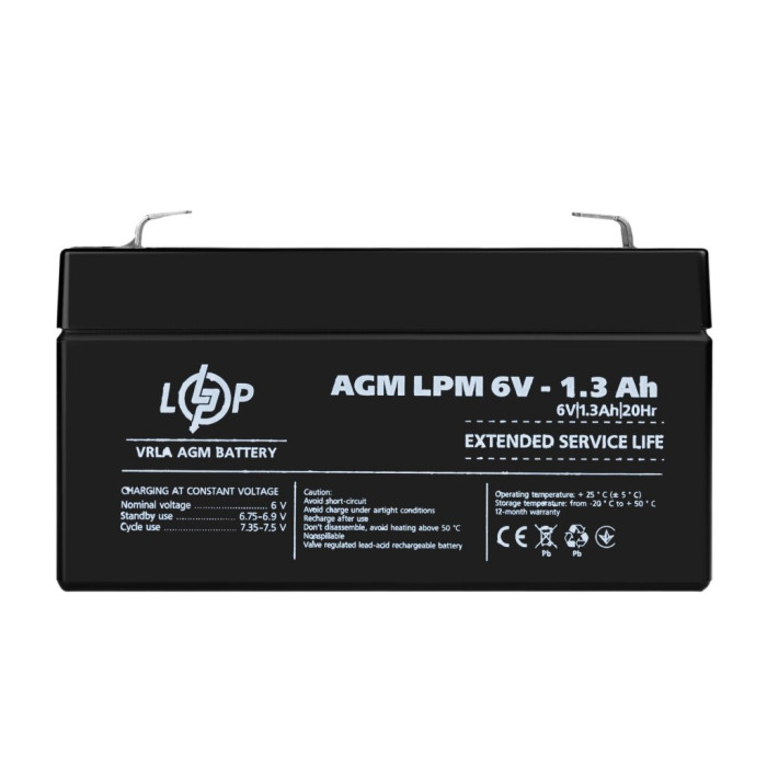 Аккумулятор AGM LPM 6V - 1.3 Ah Аккумулятор AGM LPM 6V - 1.3 Ah